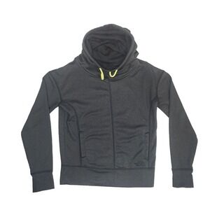 North Face Funnel Turtle‎ Neck Hoodie Thumbhole Sleeve Dark Gray Womens Small
